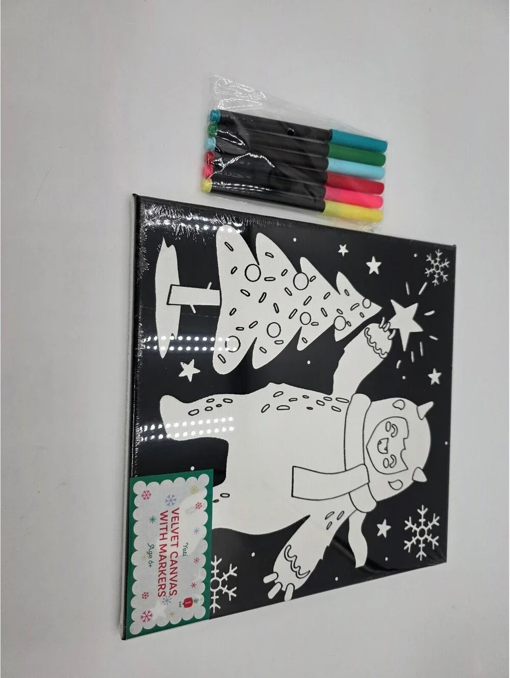 Velvet Canvas Christmas Coloring Set with Markers